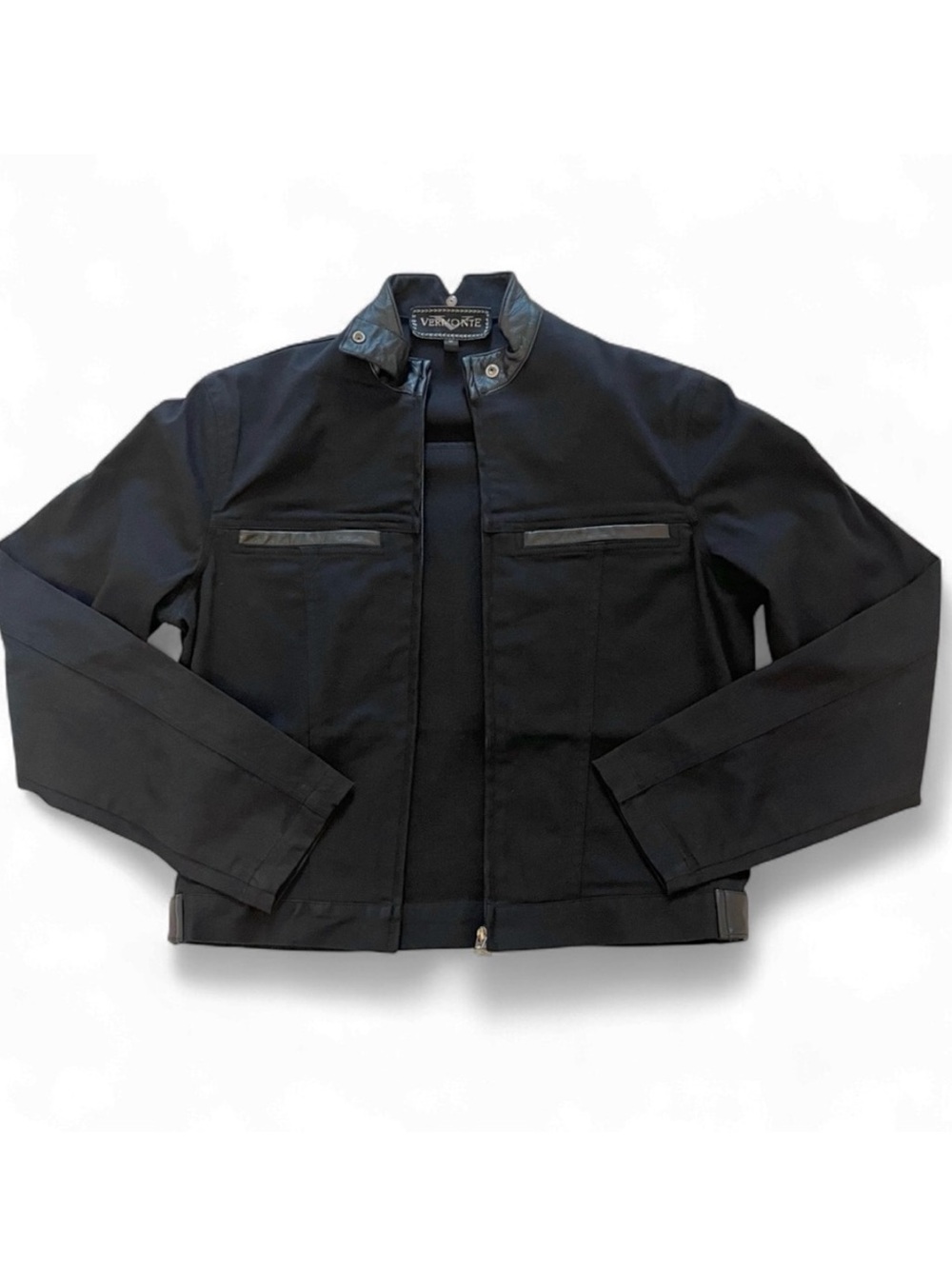 Vermonte Biker Light Spring Racer Collarless Jacket Cotton Leather small